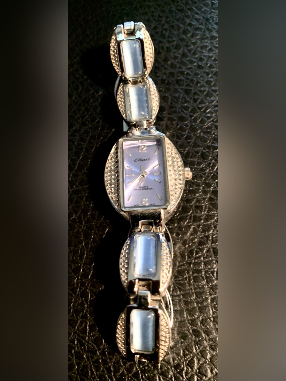 Elegant Silver-Tone Ladies Watch with Lavender Dial